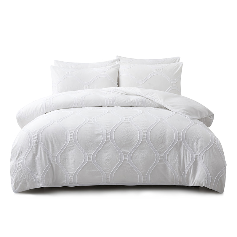 3PC Comforter Set That Combines Clipping and Carving and Waffle Craftsmanship