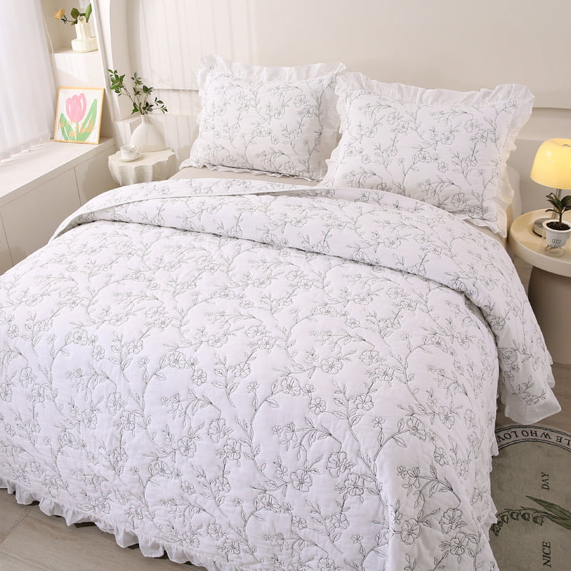 Ruffle Edge Quilt Set-3PC