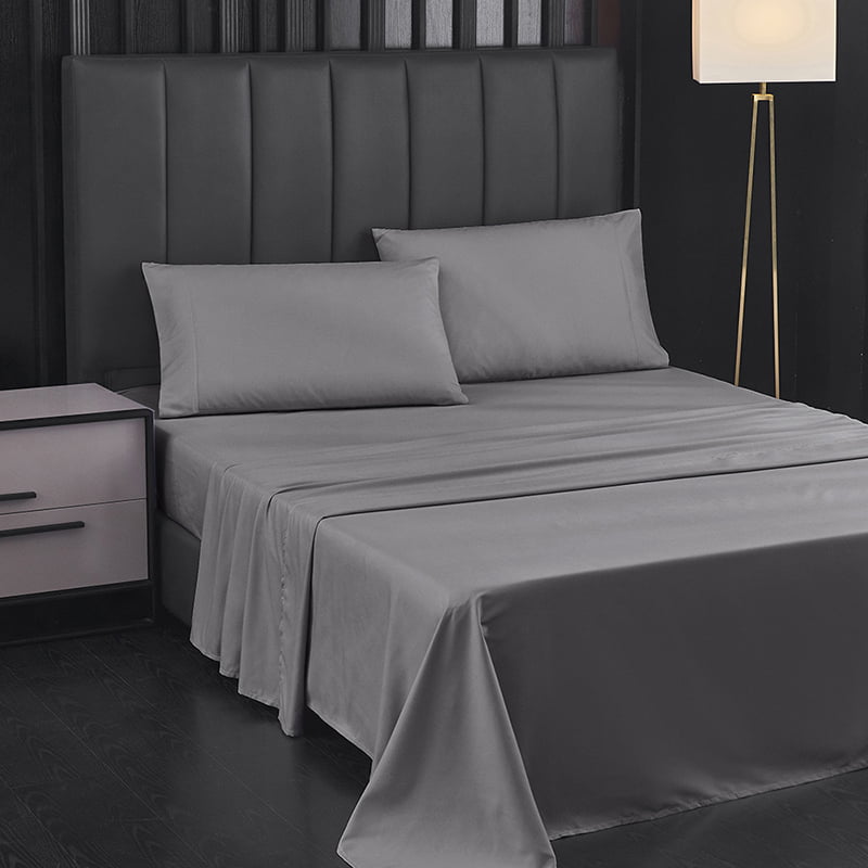 Solid Color Polyester Bed Sheet Set