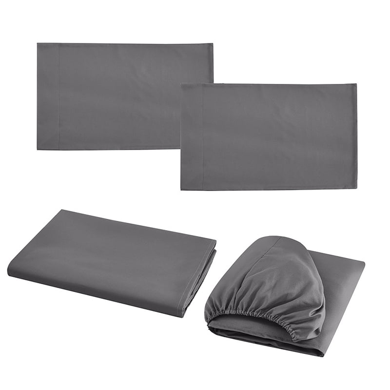 Solid Color Polyester Bed Sheet Set