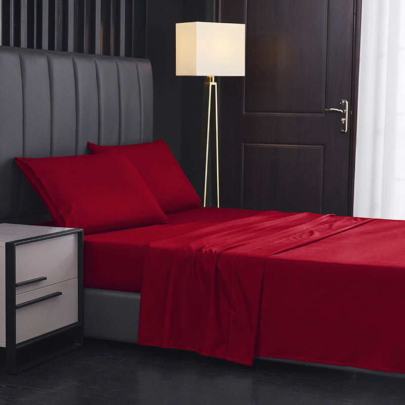 Solid Color Polyester Bed Sheet Set