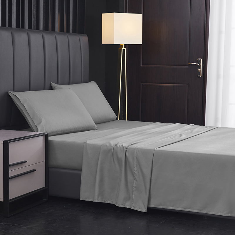 Solid Color Polyester Bed Sheet Set