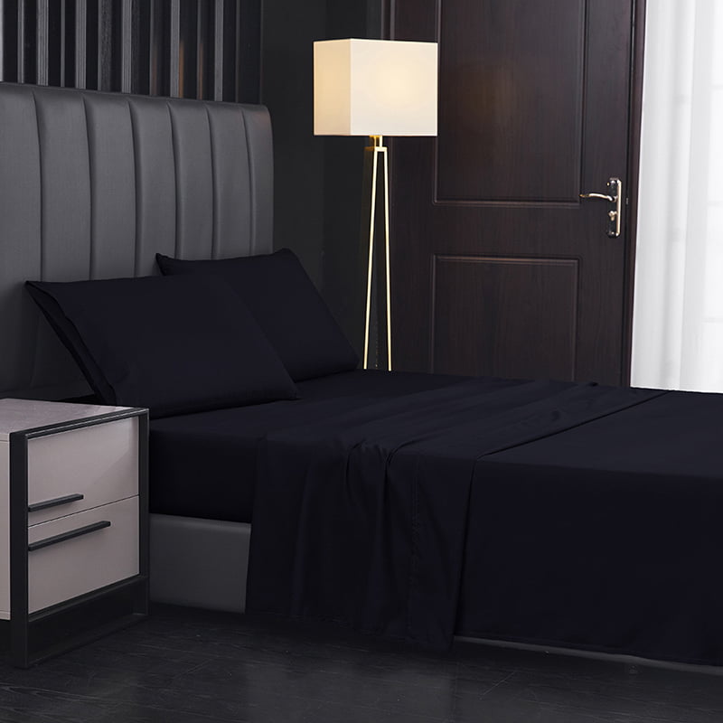 Solid Color Polyester Bed Sheet Set