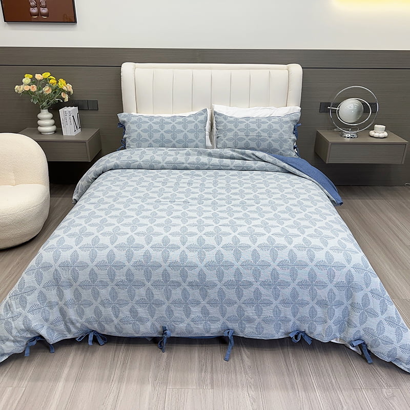 Cotton Double-Layer Yarn Jacquard Duvet Cover Set