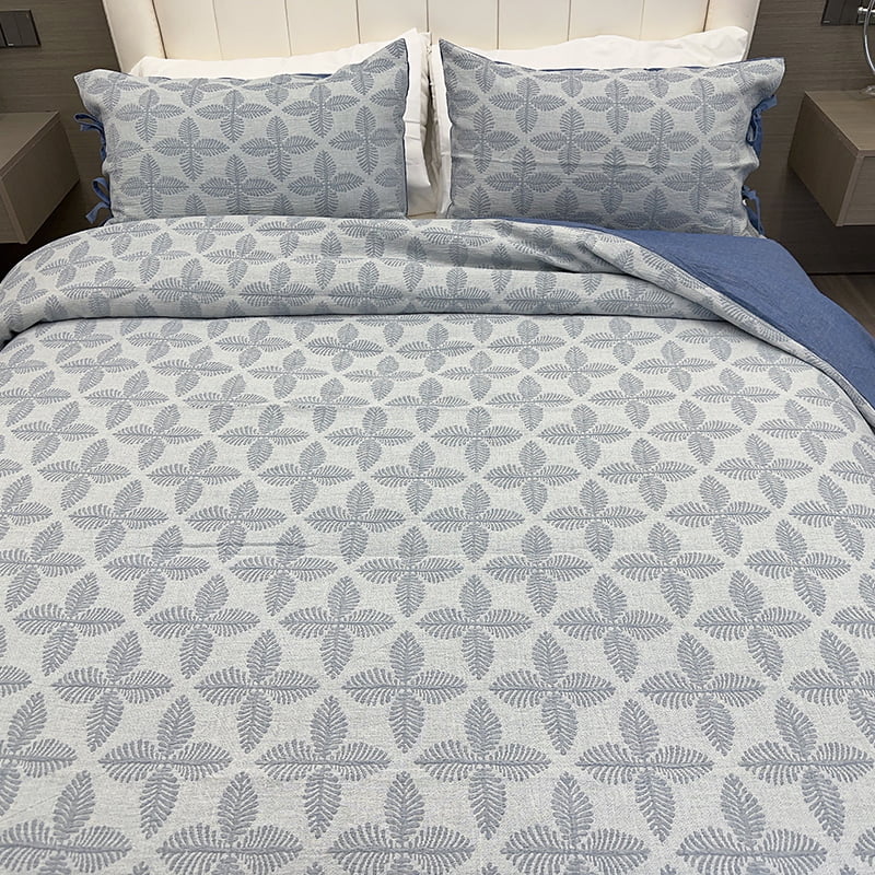 Cotton Double-Layer Yarn Jacquard Duvet Cover Set