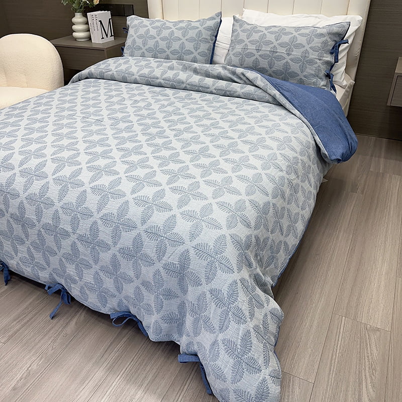 Cotton Double-Layer Yarn Jacquard Duvet Cover Set