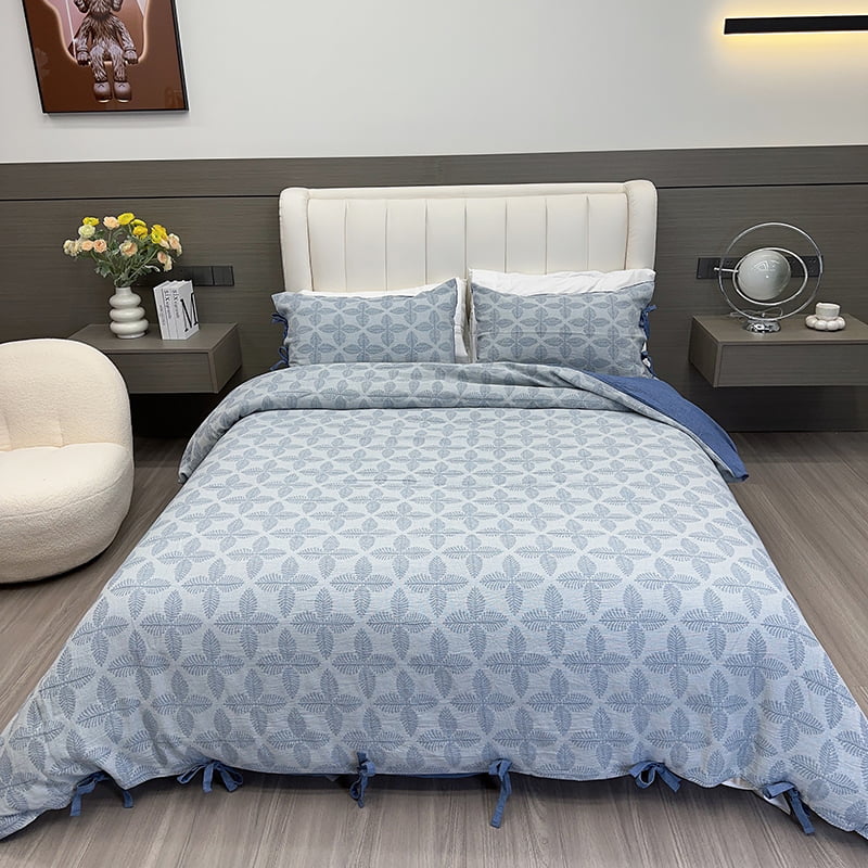 Cotton Double-Layer Yarn Jacquard Duvet Cover Set