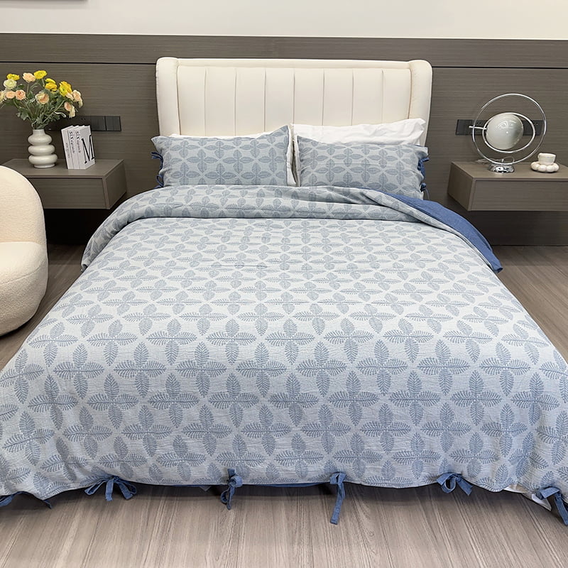 Cotton Double-Layer Yarn Jacquard Duvet Cover Set