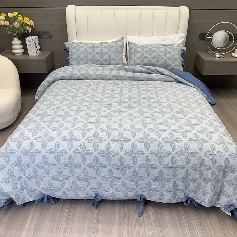 Cotton Double-Layer Yarn Jacquard Duvet Cover Set