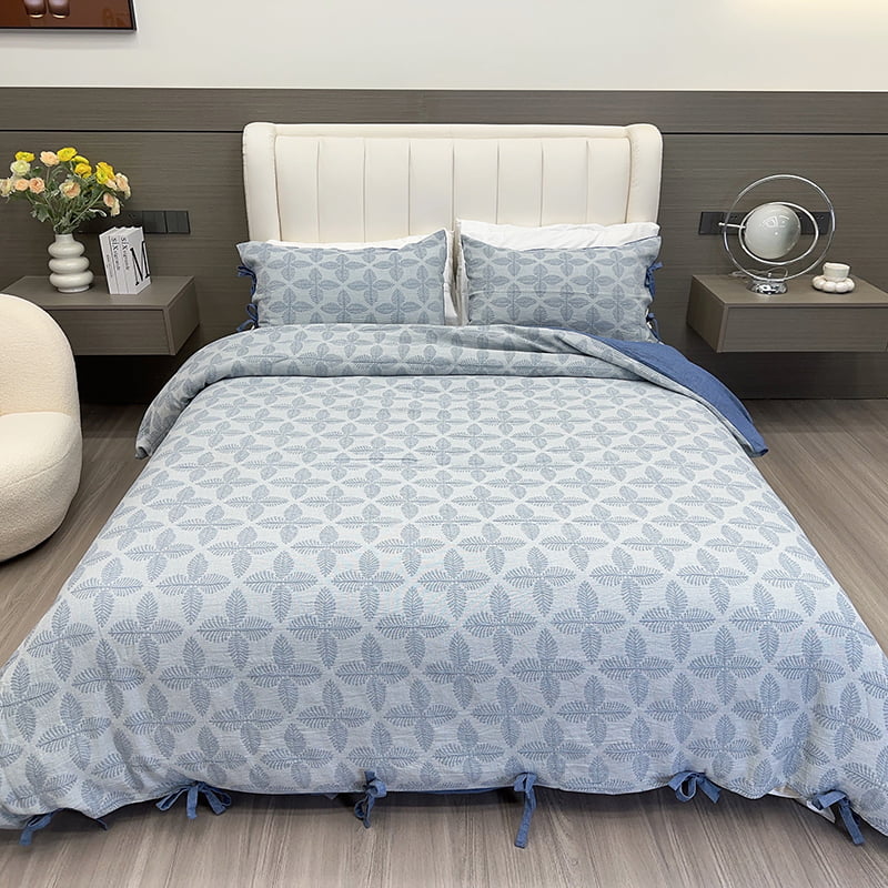 Cotton Double-Layer Yarn Jacquard Duvet Cover Set