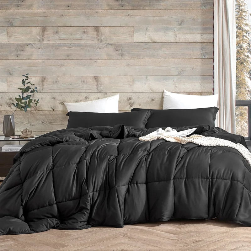 Smooth Solid Color Bamboo Fiber Comforter Set