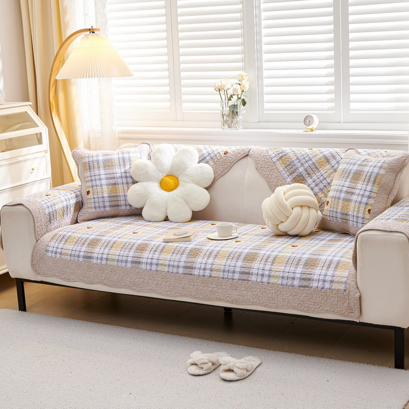 Pure Cotton Quilted Printed Sofa Cover